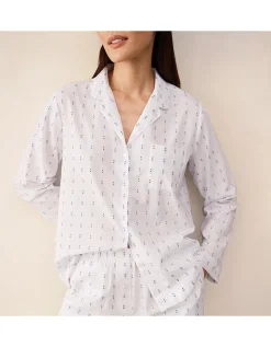 Organic Cotton Jacquard Detail Classic Pyjama Set