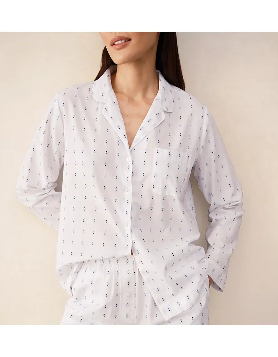 Organic Cotton Jacquard Detail Classic Pyjama Set