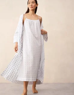 Organic Cotton Jacquard Detail Midi Nightie