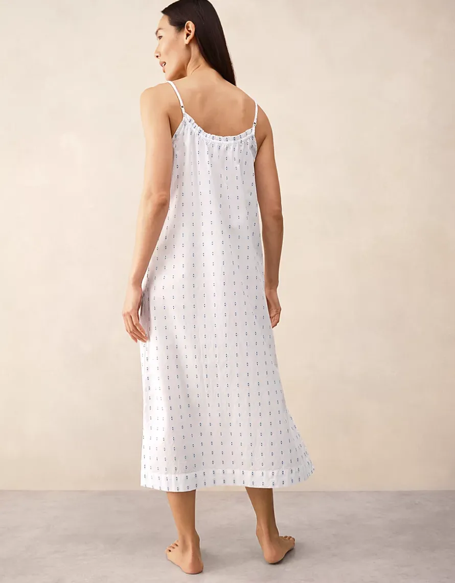 Organic Cotton Jacquard Detail Midi Nightie