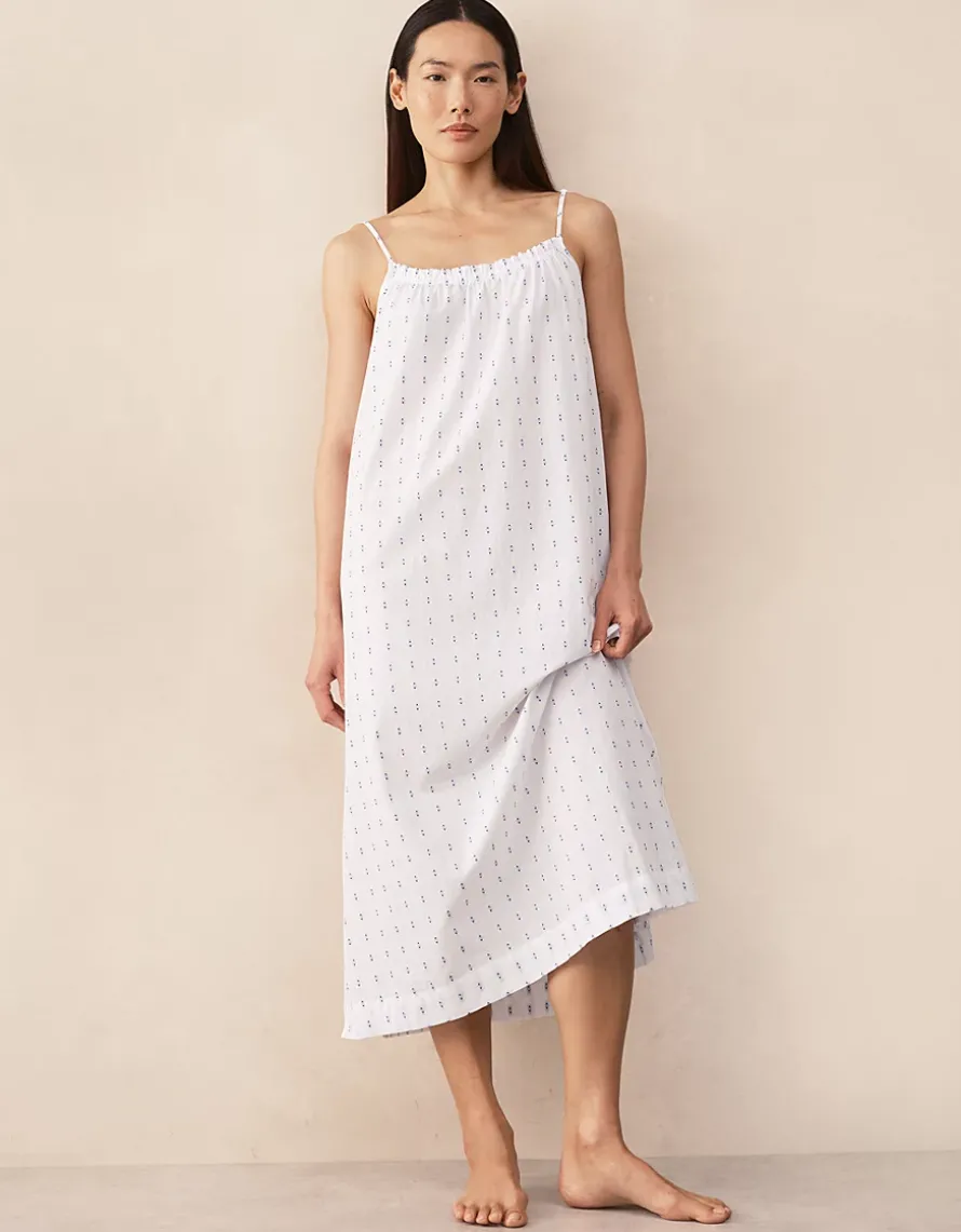 Organic Cotton Jacquard Detail Midi Nightie