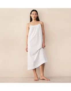 Organic Cotton Jacquard Detail Midi Nightie