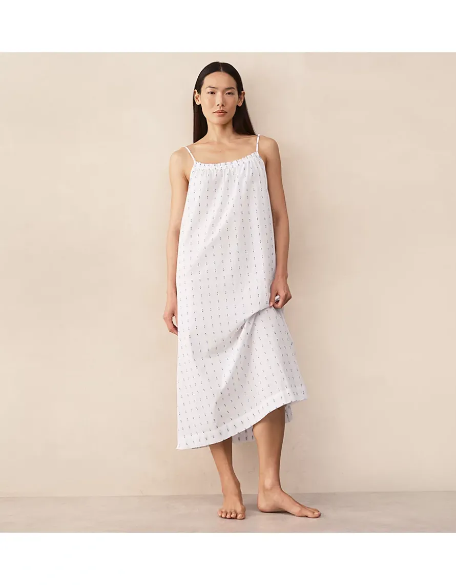 Organic Cotton Jacquard Detail Midi Nightie