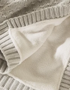 Organic Cotton Knitted Fleece Lined Blanket