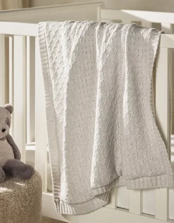 Organic Cotton Knitted Fleece Lined Blanket