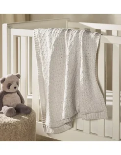 Organic Cotton Knitted Fleece Lined Blanket