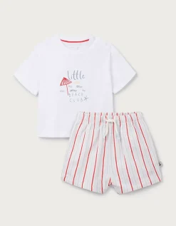 Organic Cotton Little Beach Club T-Shirt & Shorts Set (0–4yrs)