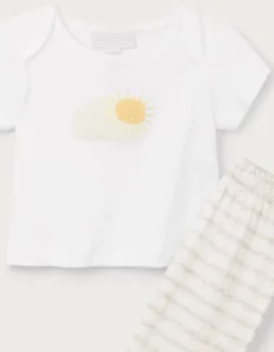 Organic Cotton Little Sunshine Embroidered Pyjamas (0–2yrs)