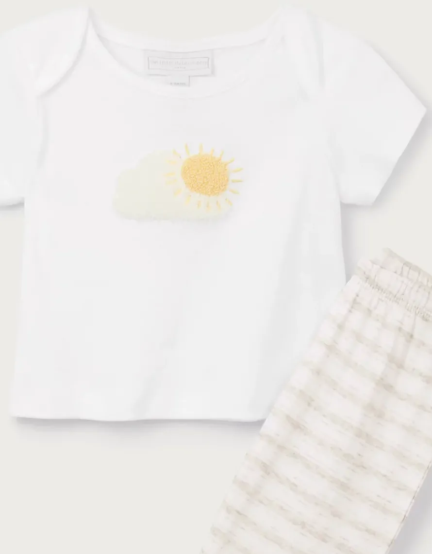 Organic Cotton Little Sunshine Embroidered Pyjamas (0–2yrs)