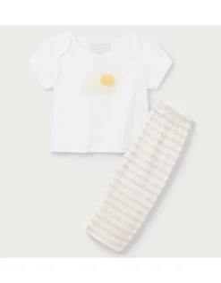 Organic Cotton Little Sunshine Embroidered Pyjamas (0–2yrs)