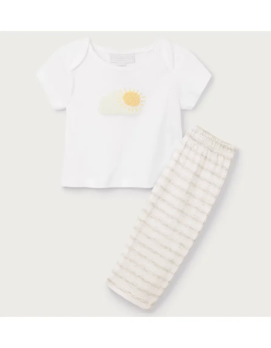 Organic Cotton Little Sunshine Embroidered Pyjamas (0–2yrs)