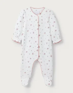 Organic Cotton Minnie Floral Quilted Sleepsuit (0–24mths)