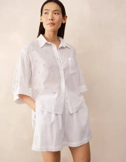 Organic Cotton Oversized Broderie Pyjama Set
