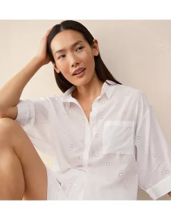 Organic Cotton Oversized Broderie Pyjama Set