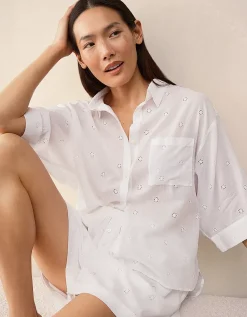 Organic Cotton Oversized Broderie Pyjama Set