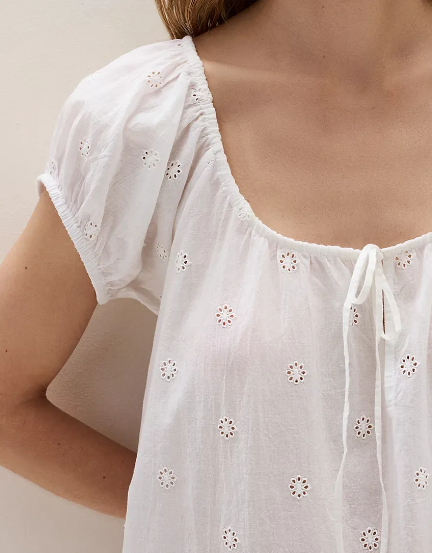 Organic Cotton Oversized Broderie Nightie