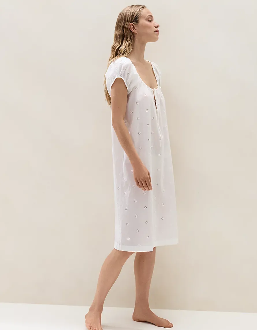 Organic Cotton Oversized Broderie Nightie