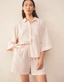 Organic Cotton Oversized Stripe Shortie Pyjama Set