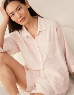 Organic Cotton Oversized Stripe Shortie Pyjama Set