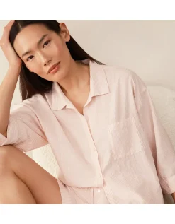 Organic Cotton Oversized Stripe Shortie Pyjama Set