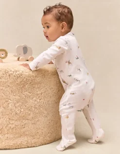Organic Cotton Party Animal Print Wrap Sleepsuit (0–24mths)
