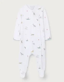 Organic Cotton Party Animal Print Wrap Sleepsuit (0–24mths)