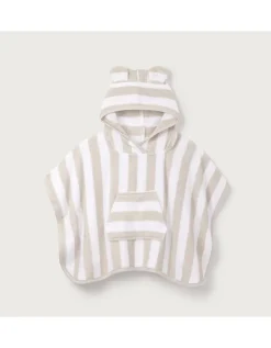 Organic Cotton Pebble Striped Towelling Hoodie (0–6yrs)