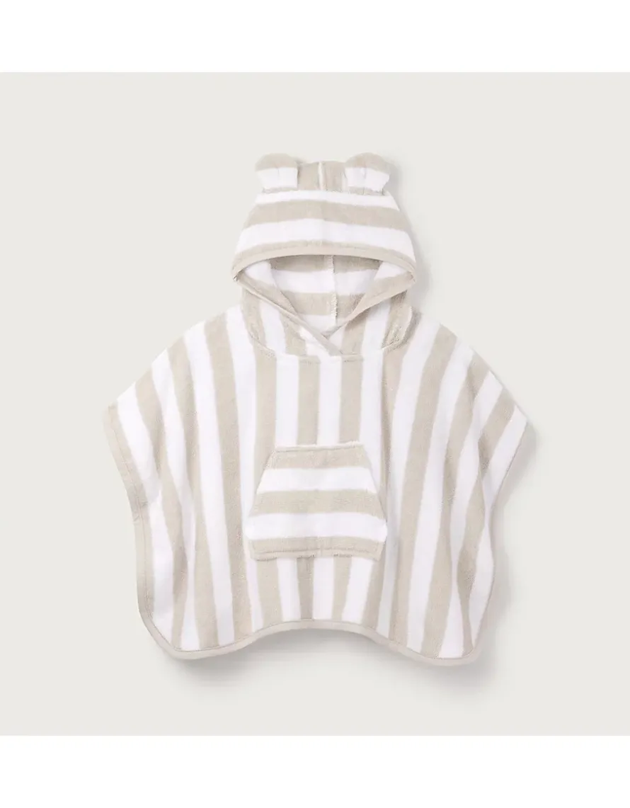 Organic Cotton Pebble Striped Towelling Hoodie (0–6yrs)