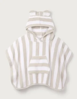 Organic Cotton Pebble Striped Towelling Hoodie (0–6yrs)