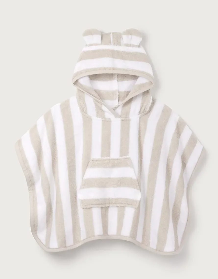 Organic Cotton Pebble Striped Towelling Hoodie (0–6yrs)