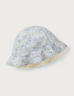Organic Cotton Petunia Floral & Stripe Reversible Hat (0–4yrs)