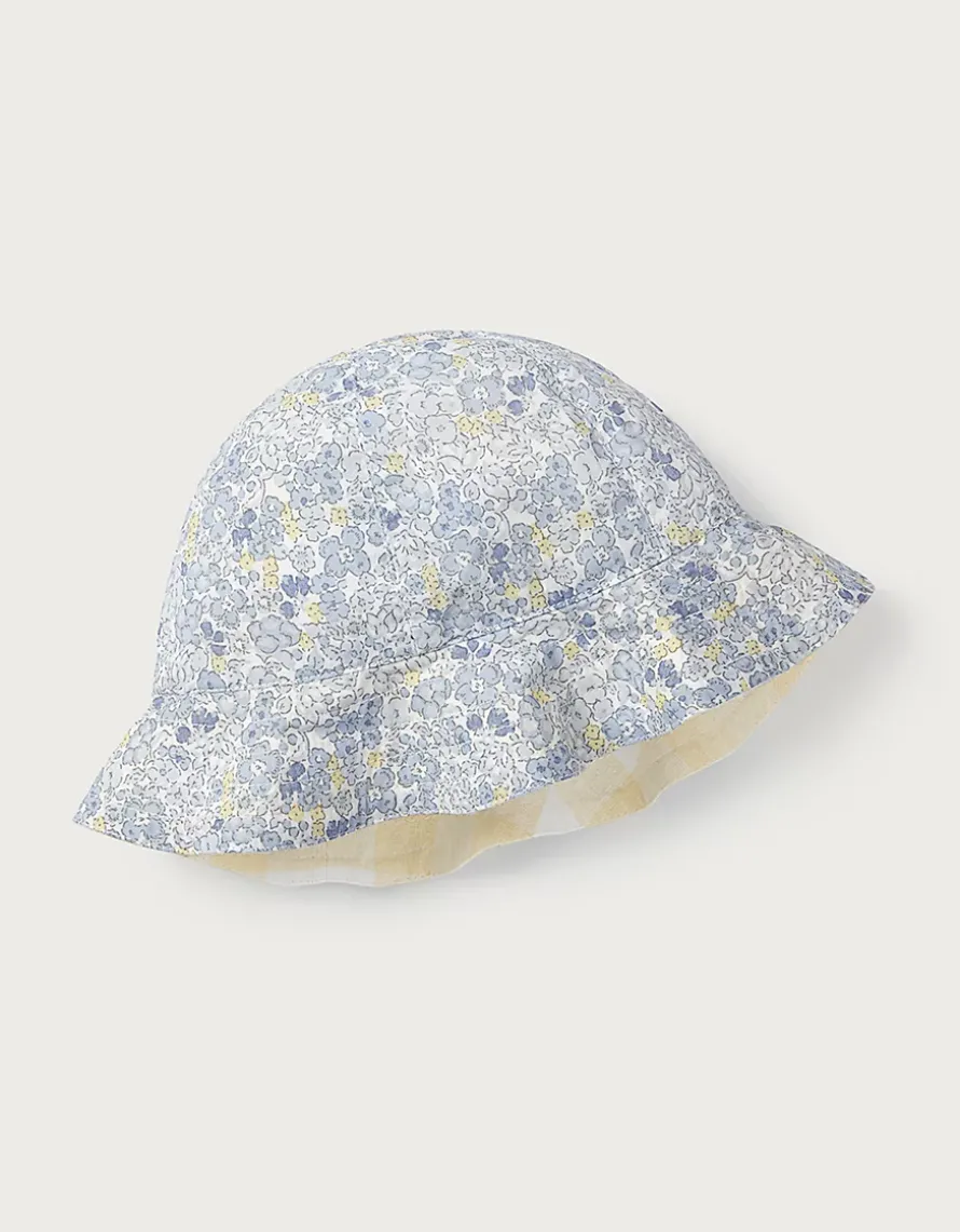 Organic Cotton Petunia Floral & Stripe Reversible Hat (0–4yrs)