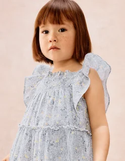 Organic Cotton Petunia Floral Tiered Dress (0–4yrs)