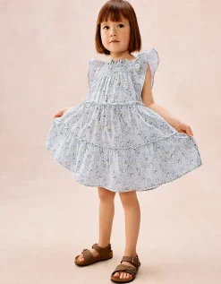 Organic Cotton Petunia Floral Tiered Dress (0–4yrs)