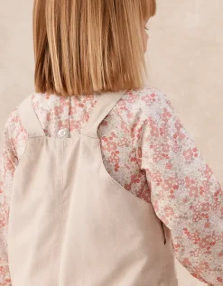 Organic Cotton Petunia Floral Blouse & Cord Dungarees Set (0–4yrs)