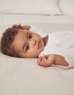 Organic Cotton Pink Giraffe Print Sleepsuit (0–24mths)