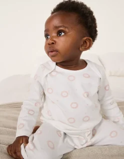 Organic Cotton Pink Lion Sleepsuit (0–24mths)