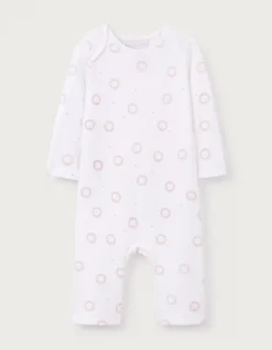 Organic Cotton Pink Lion Sleepsuit (0–24mths)