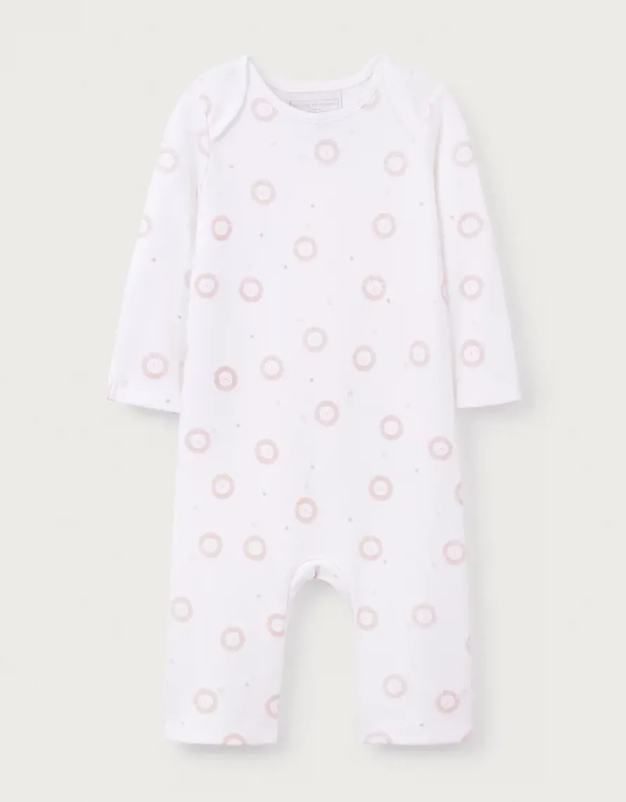 Organic Cotton Pink Lion Sleepsuit (0–24mths)