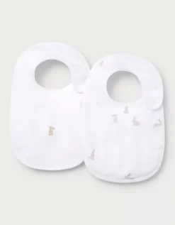 Organic Cotton Playful Bunnies Bibs – Set of 2
