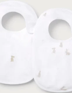 Organic Cotton Playful Bunnies Bibs – Set of 2