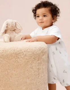 Organic Cotton Playful Bunnies Shortie Sleepsuit (0–2yrs)
