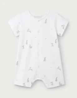 Organic Cotton Playful Bunnies Shortie Sleepsuit (0–2yrs)
