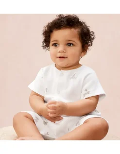 Organic Cotton Playful Bunnies Shortie Sleepsuit (0–2yrs)