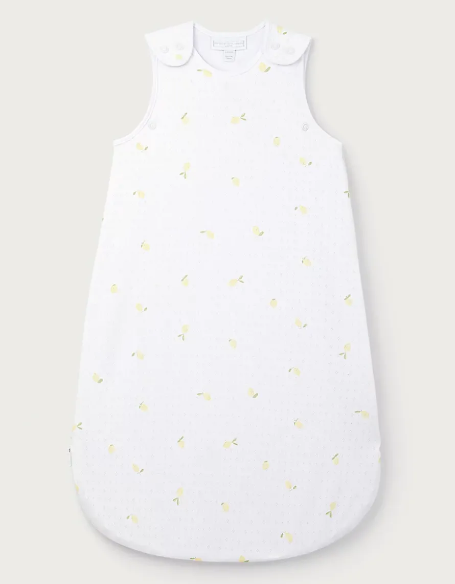 Organic Cotton Pointelle Falling Lemons Sleeping Bag – 1.0 Tog