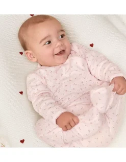 Organic Cotton Pointelle Megan Floral Wrap Sleepsuit (0–24mths)