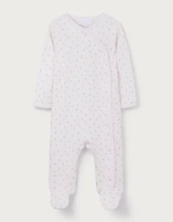 Organic Cotton Pointelle Megan Floral Wrap Sleepsuit (0–24mths)