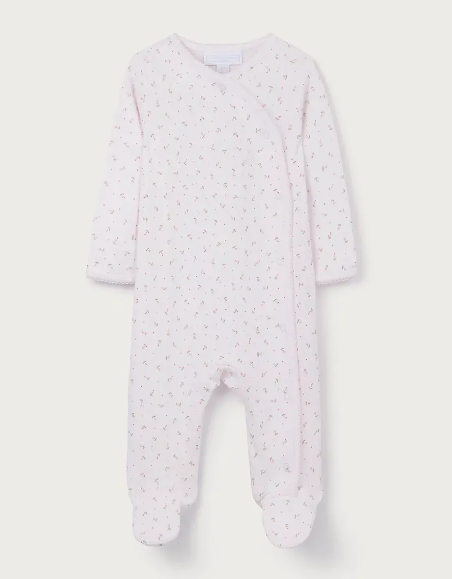Organic Cotton Pointelle Megan Floral Wrap Sleepsuit (0–24mths)