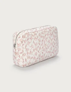 Organic Cotton Quilted Floral Wash Bag