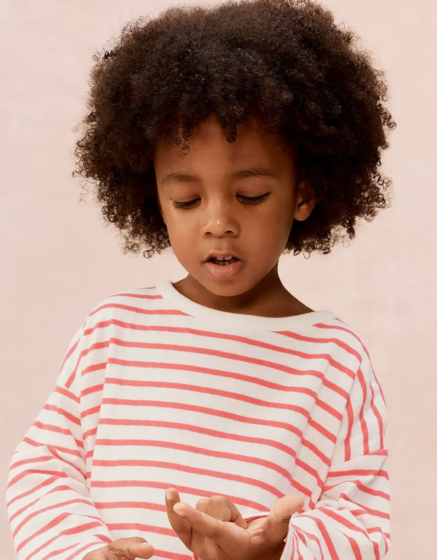 Organic Cotton Red Stripe Little Surfer Top & Shorts Set (0–4yrs)